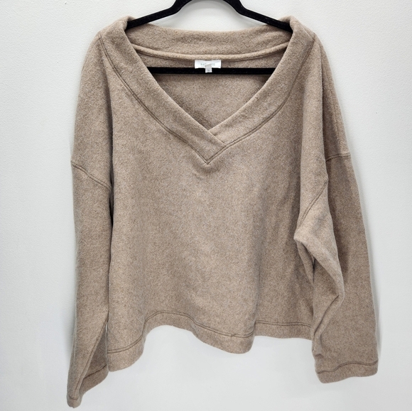 Haven Well Within Comfort Fleece V Neck Womens XXL Brown Loungewear - Picture 2 of 7